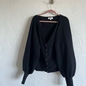 Elegant Black Women's Cardigan with Button Detail